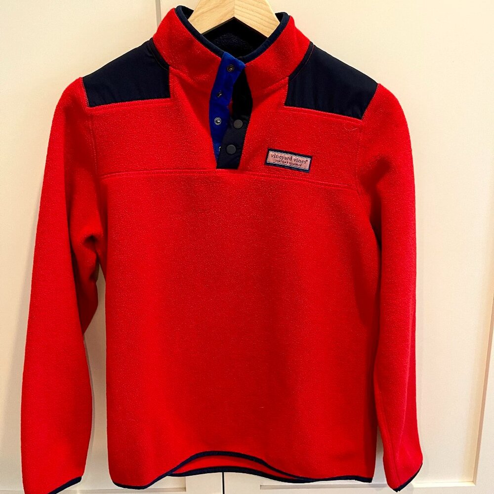 Vineyard Vines 1/4 Zip Fleece Sweatshirt, Kids Size L